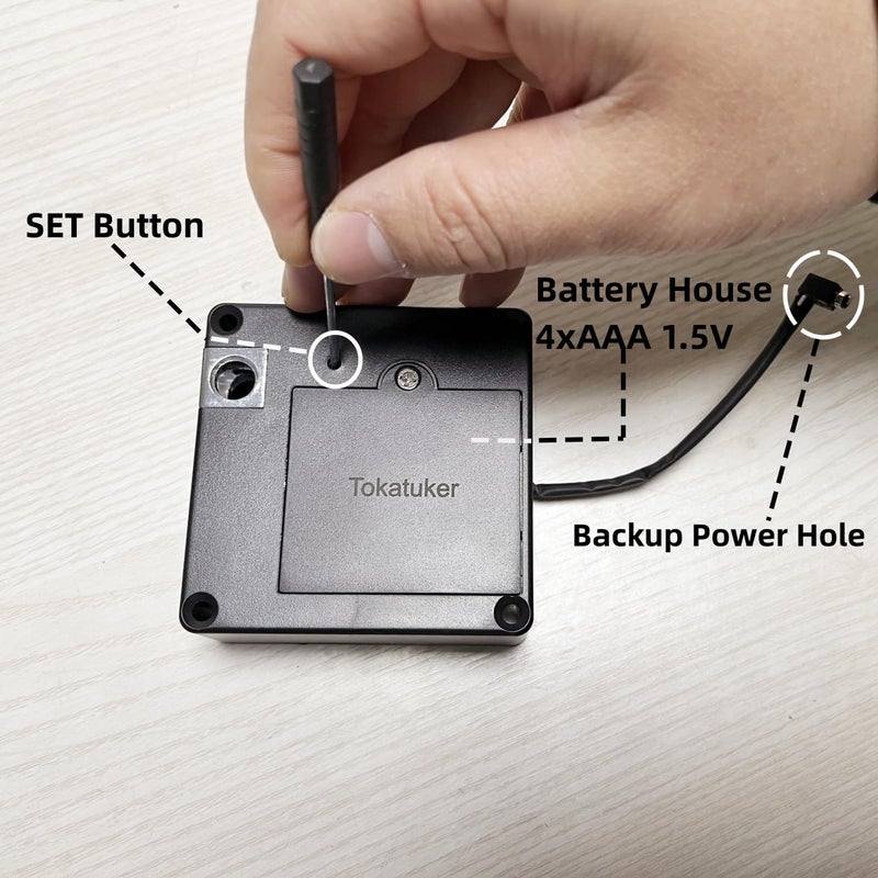Tokatuker قفل خزانة توكاتوكير غير المرئي، قفل NFC مخفي، قفل RFID DIY مع كابل USB للطاقة لخزانة الخشب، خزانة المشروبات، فتح وإغلاق خزانة الطعام، رف سري أو لوحة مخفية - Image 5